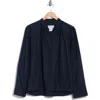Cissa Split Neck Puff Sleeve Top In Blue