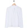 Cissa Split Neck Puff Sleeve Top In White