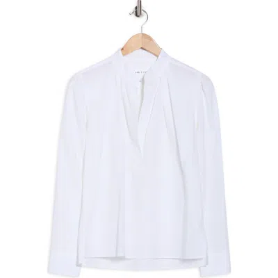 Cissa Split Neck Puff Sleeve Top In White