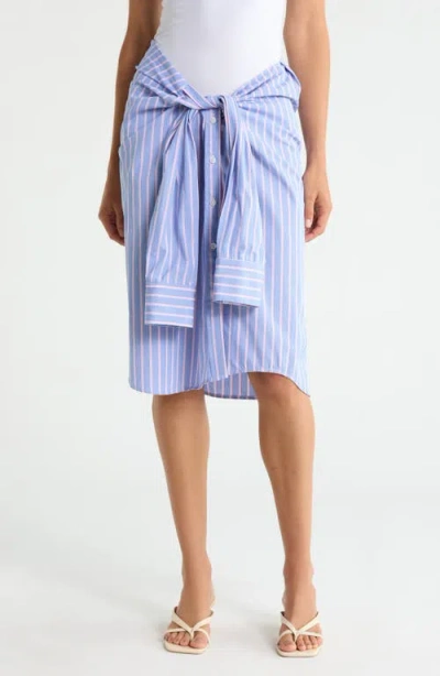 Cissa Stripe Midi Wrap Skirt In Amalfi Stripe