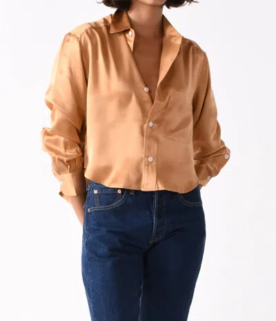 Cissa The Belle Button Top In Cork In Gold