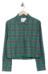 Cissa The Bib Plaid Cotton Button-up Shirt In Green