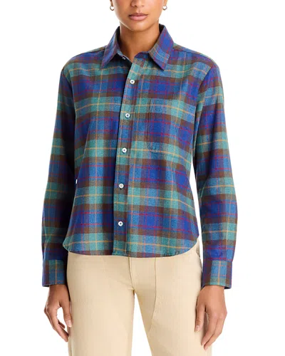 Cissa The Classic Cotton Printed Shirt In Blue