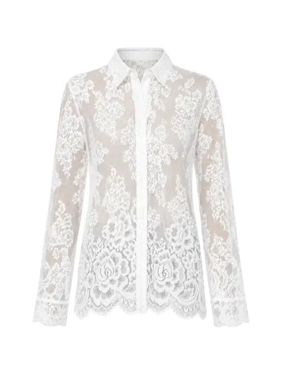 Cissa The Classic Floral-lace Shirt In White