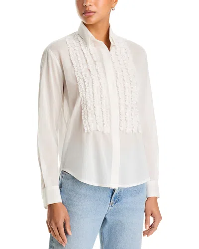 Cissa The Cotton Ruffle Shirt In Gray