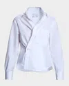Cissa The Daily Striped Asymmetric Button-front Shirt In Optic White