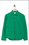 Cissa The Daily Cotton Button-up Shirt In Green