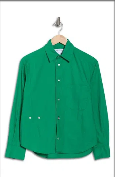 Cissa The Daily Cotton Button-up Shirt In Green
