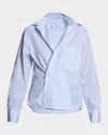 Cissa The Daily Striped Asymmetric Button-front Shirt In Royce Stripe