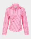 Cissa The Daily Versatile Button-front Shirt In Breakers Stripe