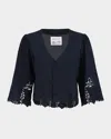 Cissa The Lady Lace-trim Buttoned Shirt In Black