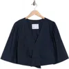 Cissa The Lady Puff Sleeve Wrap Top In Blue