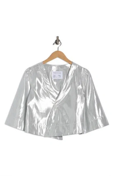 Cissa The Lady Puff Sleeve Wrap Top In Gray