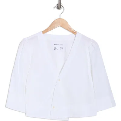 Cissa The Lady Puff Sleeve Wrap Top In White