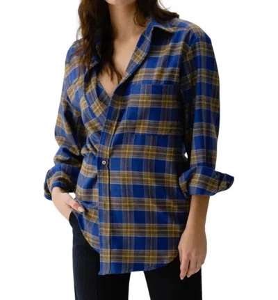 Cissa The Men's Japanese Flannel Shirt In Blue Plaid