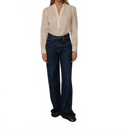 Cissa The Puff Shirt In Butter Yellow Sheer In Blue