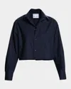 Cissa The Shorty Asymmetric Button-front Shirt In Navy Blue
