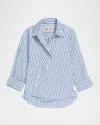 Cissa The Striped Wrap Overshirt In Blue