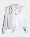 Cissa The Tie-neck Silk Blouse In White