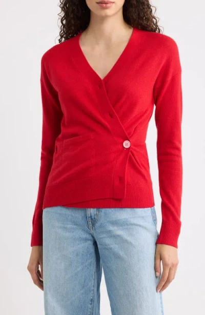 Cissa The Wrap Wool & Cashmere Cardigan In Red