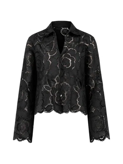 Cissa Victorian Broderie Anglaise Shirt In Black