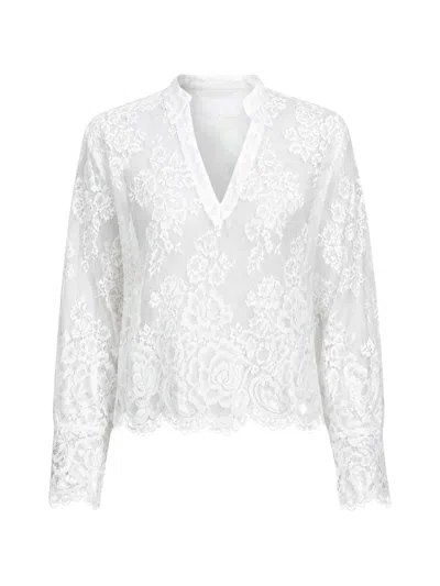 Cissa Victorian Floral-lace Blouse In White