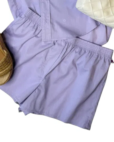 Cissa Women's Mid Rise Boxer Shorts In Wisteria In Blue