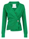 Cissa Wrap Cardigan In Green