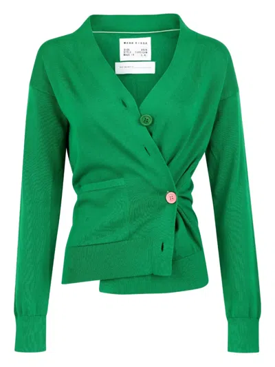 Cissa Wrap Cardigan In Green