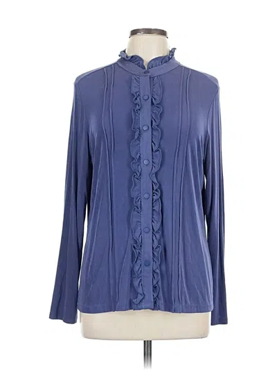 Pre-owned Citiknits Long Sleeve Blouse In Blue