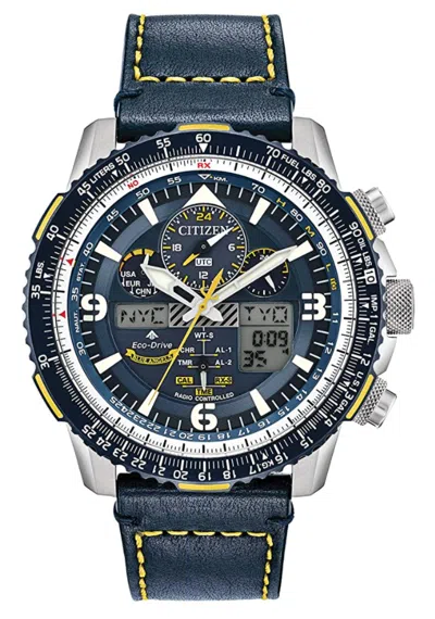 Pre-owned Citizen - Jy8078-01l - Promaster Blue Angels Skyhawk Leather Strap Men's Watch