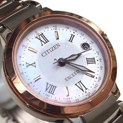 Pre-owned Citizen 2016 Exceed Eco-drive Happy Flight Series Es9324-51w Woman Watch