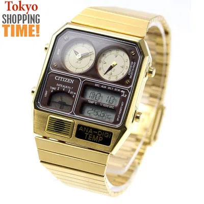Pre-owned Citizen Ana-digi Temp Gold Jg2103-72x Analog Digital Brand Men`s Watch