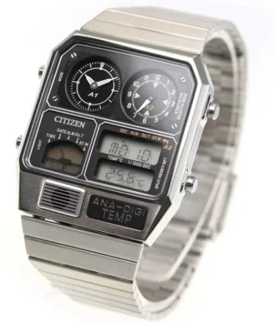 Pre-owned Citizen Ana-digi Temp Jg2101-78e Silver Analog Digital Men Watch From Japan