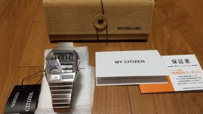 Pre-owned Citizen Ana-digi Temp Jg2101-78e Silver Analog Digital Men Watch Reissue