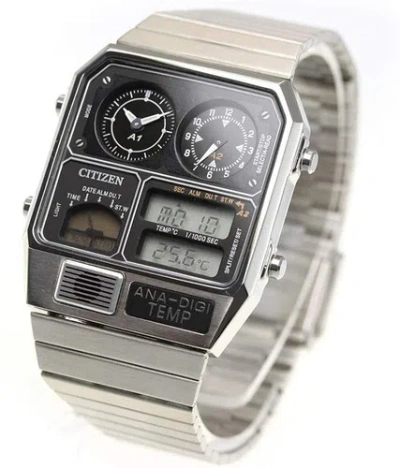 Pre-owned Citizen Ana-digi Temp Jg2101-78e Silver Men's Watch In Box