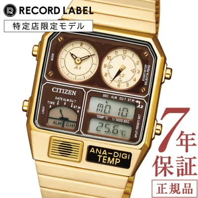 Pre-owned Citizen Ana-digi Temp Jg2103-72x Gold Analog Digital Men's Ship From Japan