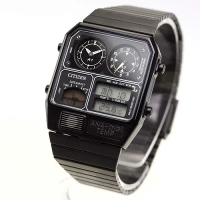 Pre-owned Citizen Ana-digi Temp Jg2105-93e Black Men's Watch In Box