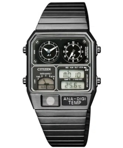 Pre-owned Citizen Jg2105-93e Ana-digi Temp Reproduction Model Watch Black From Japan