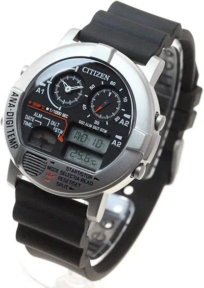 Pre-owned Citizen Ana-digi Temp Limited Model Jg0070 Black/blue Men's Watch 2-color