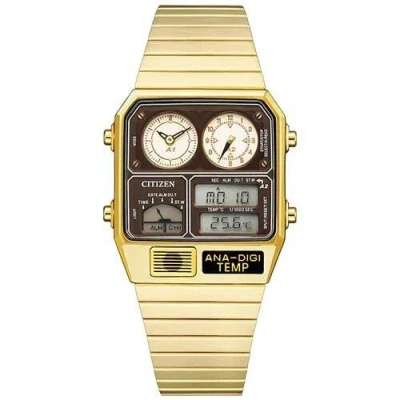 Pre-owned Citizen Ana-digi Temp Reprint Model Watch Gold Jg2103-72x
