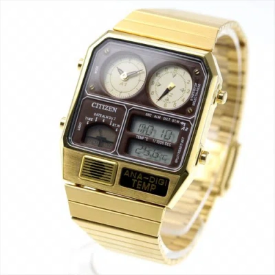 Pre-owned Citizen Ana-digi Temp Reprint Model Watch Gold Jg2103-72x From Japan