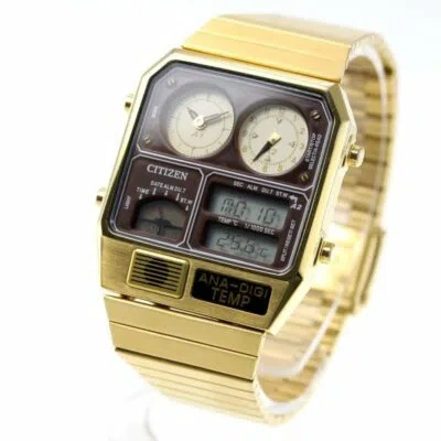 Pre-owned Citizen Ana-digi Temp Reprint Model Watch Gold Jg2103-72x From Japan F/s