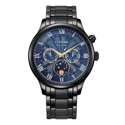 Pre-owned Citizen Ap1055-87l Eco-drive Day, Date And Month Display Moon Phase Men's Watch