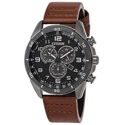 Pre-owned Citizen Ar Eco-drive Chronograph Black Dial Men's Watch At2447-01e
