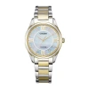 Citizen Arezzo Womens Diamond Accent Two Tone Stainless Steel Bracelet Watch Em0874-57d In Gold