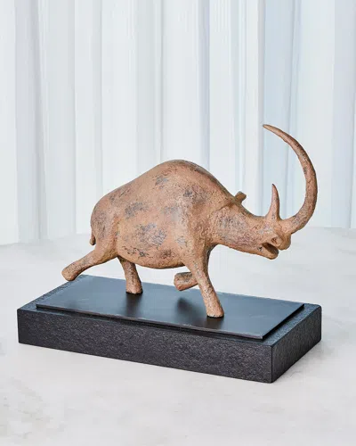 Citizen Artist Rhino Cave Sculpture In Tan/black