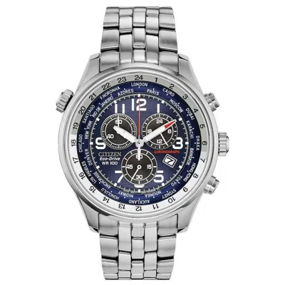 Pre-owned Citizen At0361-57l Brycen Eco-drive World Time Chronograph Men's Watch