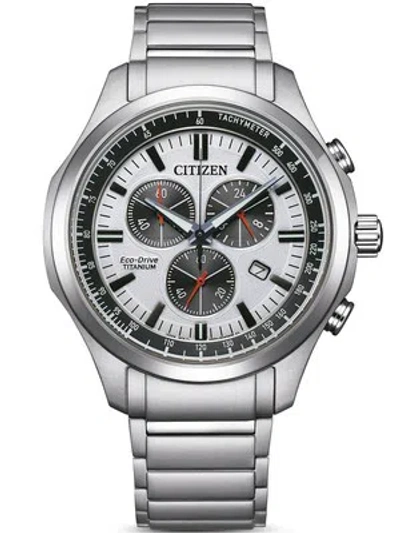 Pre-owned Citizen At2530-85a Eco-drive Titanium Chronograph Mens Watch