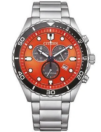 Pre-owned Citizen At2560-84x Mens Watch Eco-drive Chronograph 43mm 10atm